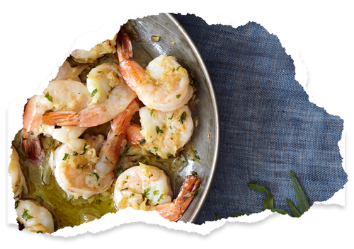 Plate of garlic shrimp (Gambas à la Guilho)