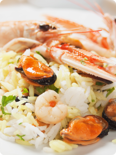 Plate of seafood rice (Arroz de Marisco)