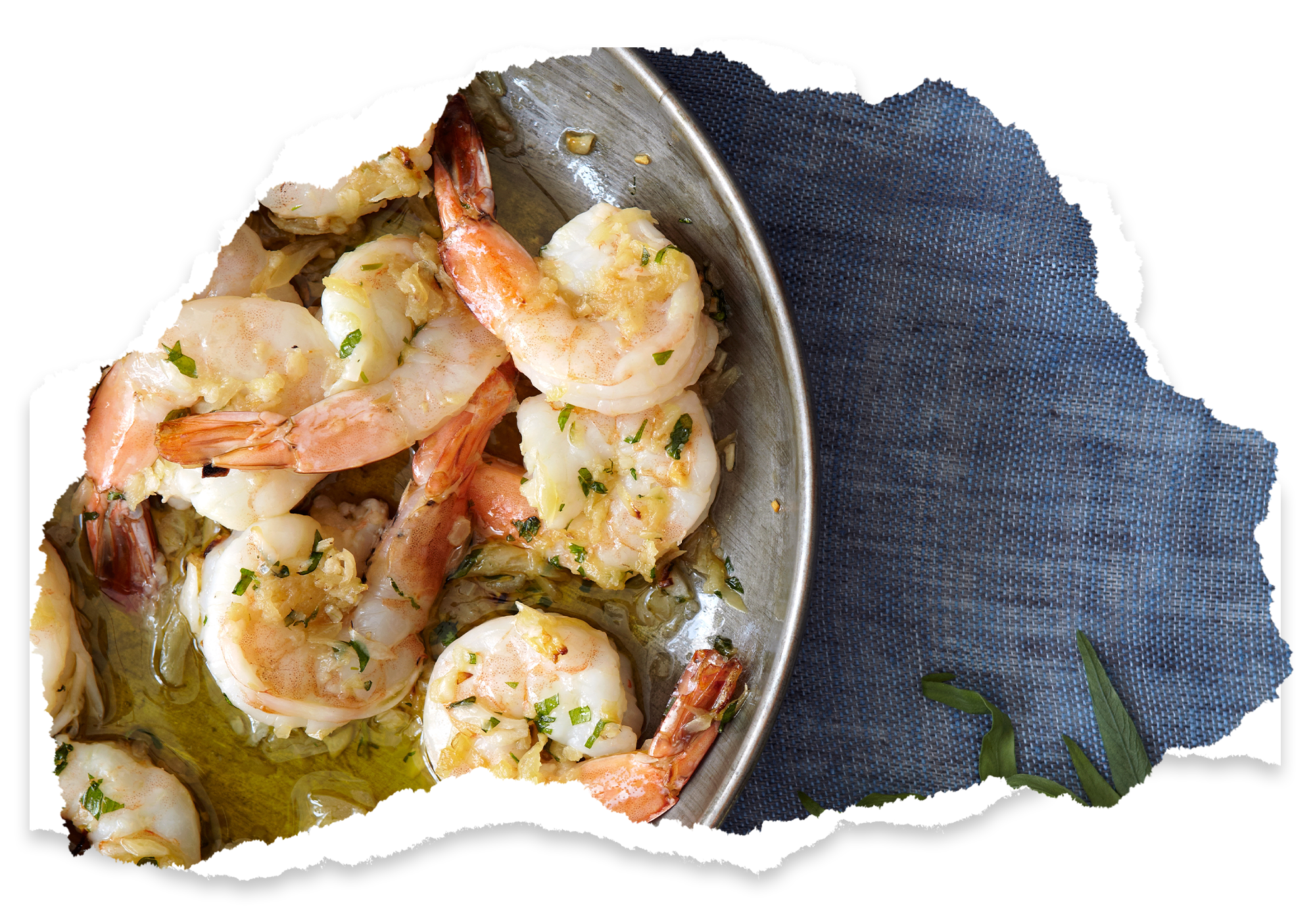 Plate of garlic shrimp (Gambas &agrave; la Guilho)